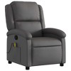 vidaXL Massage Recliner Chair with 6-Point Vibration, Adjustable, Gray Real Leather - Adult (18 Years and Up) - 4 of 4