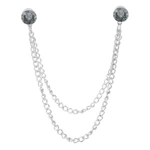 Unique Bargains Bouquet Coat Round Rhinestone Hanging Tassel Chain Lapel Suit Brooch Pins 1 Pc - 1 of 4