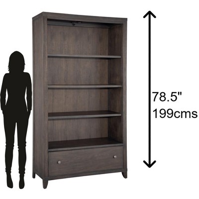 Adjustable Gray and Brown Wood Traditional Bookcase