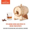 Foster & Rye Wooden Barrel for Whiskey, Whiskey Infusion Bourbon Barrel Moonshine Jug with Spigot, Liquor Dispenser Beverage Barrel-Holds 750mL Setof1 - 3 of 4