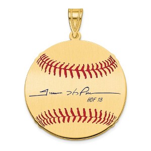 Black Bow Jewelry 14K Gold Plated Trevor Hoffman Signature MD Enamel Baseball Pendant - 1 of 4