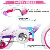 Weize Kids Bike 14 Inch Girls Bicycle for Age 3-5 Years Old, Purple Carbon Steel Frame Bikes with Adjustable Seat, Training Wheel, and Doll Seat - 3 of 4