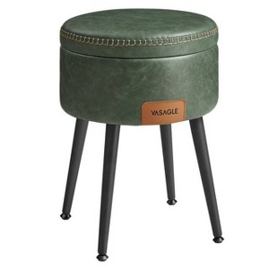 LEDREM Collection Storage Ottoman Footstool Vanity Stool Chair Leather Ottoman with Storage Loads 330 lb for Bedroom Living Room - 1 of 4