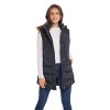 Women's Long Puffer Vest with Hood - S.E.B. By SEBBY - 2 of 4