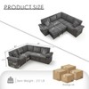 TiramisuBest 81" 5 Seat L Shaped Couch, Sectional Pull out Couch, Corduroy Sofa Bed with Reclining Backrest|USB Ports|Cup Holders - 3 of 4