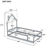 ALEXOUN Twin Size Pine Wood Grounded Bed with House-Shaped Headboard and Safety Guardrails for Kids Teens,No Box Spring Needed - 3 of 4