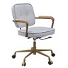 25" Siecross Grain Leather Reclining Accent Chair Vintage White - Acme Furniture: Swivel, Casters/Wheels - 3 of 4