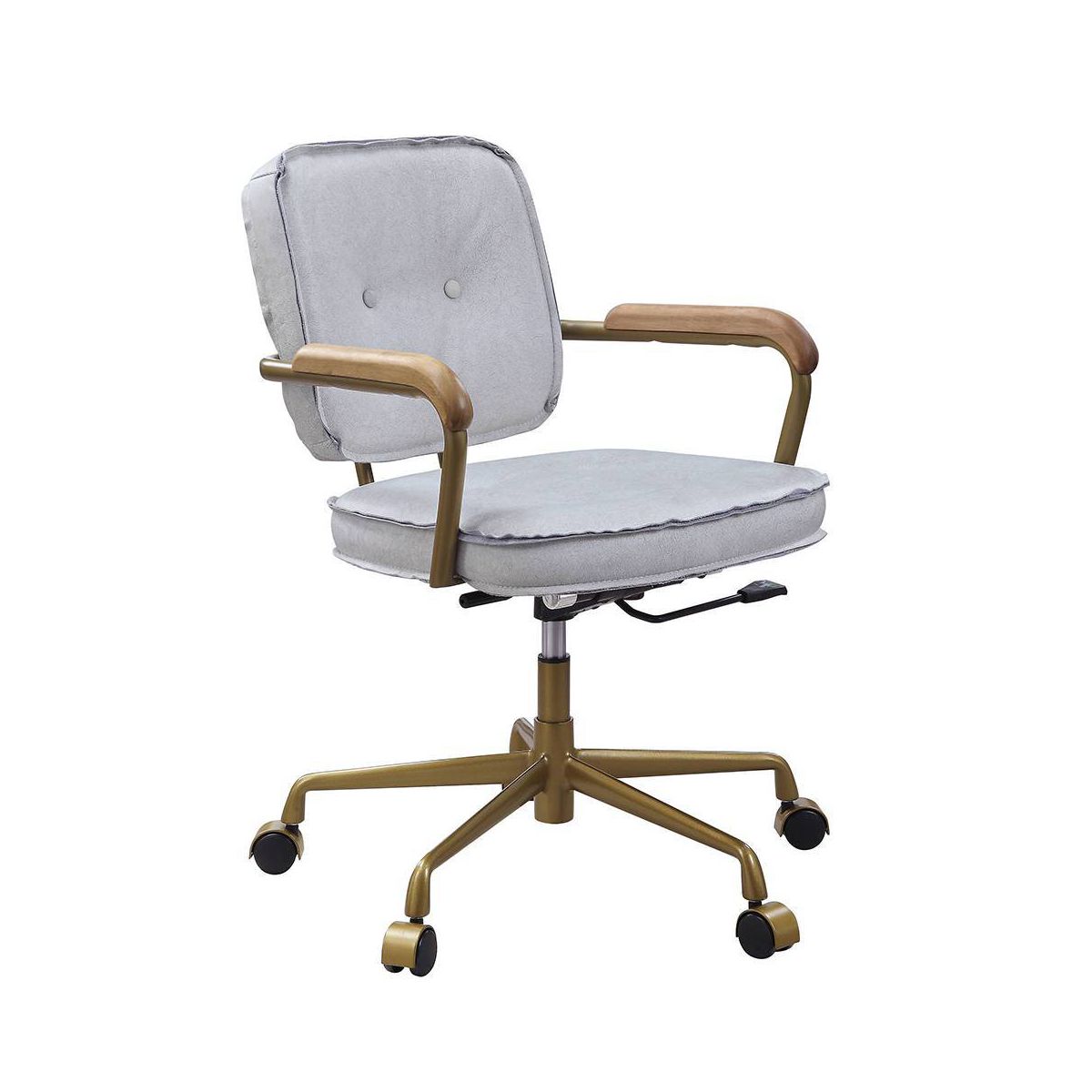 25" Siecross Grain Leather Reclining Accent Chair Vintage White - Acme Furniture: Swivel, Casters/Wheels - thumbnail 3
