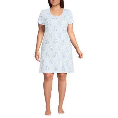 Lands' End Women's Cotton Short Sleeve Knee Length Nightgown