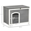 UbMelt Outdoor Dog House with Lockable Door Wooden Puppy Cage Kennel with Flip Up Top for Small Medium Dogs,Gray - image 3 of 4