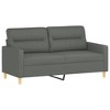 vidaXL 3-Piece Modern Sofa Set with Footstool and Pillows in Dark Gray Fabric – Ideal for Living Room, Lounge Area or Bedroom - 3 of 4