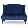 Velvet Modern Glam Wingback Loveseat Sofa with Button Tufted Diamond Stitch and Turned Legs for Living Room - 2 of 4