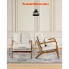 VEVOR Accent Chair, Mid Century Modern Armchair with Solid Wood Frame and Non-Slip Legs, Upholstered Leisure Chair with Linen Fabric, Beige - 4 of 4