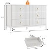 54” Wide Fluted Design Wood Dresser–6-Drawer Modern Chest of Drawers for Bedroom, Living Room, Entryway Storage - 2 of 4