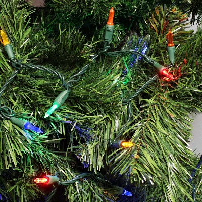 Multicolor LED Outdoor Christmas String Lights with Green Wire