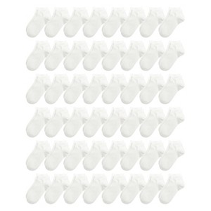 Kids Viscose Bamboo Ankle Socks Unisex Thin in Bulk Soft Boys Girls Stretch School Wholesale Socks 48 Pairs - 1 of 4