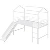 NicBex Twin Size Loft Bed with Roof Design,Metal Loft Bed Frame with Slide and Writing Board,Bed Frame for Kids,Box Spring Not Required - 4 of 4
