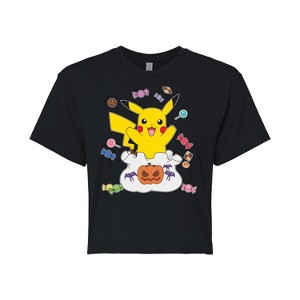 Women's - Pokémon - Gotta Eat Em All Cropped Graphic T-Shirt - 1 of 4