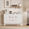 ODK Fluted Sideboard Buffet Cabinet, Kitchen 47.2in Large Buffet Storage Cabinet Coffee Bar Cupboard 3 Drawers 2 Doors Adjustable Shelves Living Room - 2 of 4