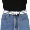 Allegra K Women's PU Leather Metal Buckle Skinny Hollow Grommet Waist Belts - 4 of 4