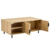 Homy Casa Rectangular Coffee Table with Storage Cabinet and Open Shelf for Living Room, Oak - 4 of 4