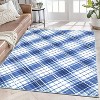 Washable Geometric Runner Rug, Non-Slip Low Pile Carpet, Foldable Stain-Resistant Plaid Floor Mat for Hallway or Entryway - 4 of 4