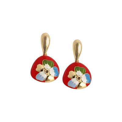 SOHI Women's Scarlet Red The Hana Drop Earrings