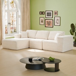 Spassway 104" Corduroy Sectional Sofas for Living Room Free Combination Modular Sectional Couches with L-Shape Chaise Cloud Couch with Deep Seat - 1 of 4