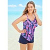 Swim 365 Women's Plus Size Longer-Length Tiered-Ruffle Tankini Top - 4 of 4