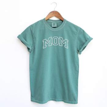 Simply Sage Market Women's Embroidered Mom Varsity Outline Short Sleeve Garment Dyed Tee