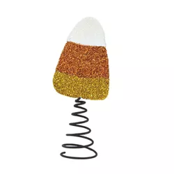 Tree Topper Finial 5.0" Candy Corn Tree Topper Glittered Sparkle  -  Tree Toppers