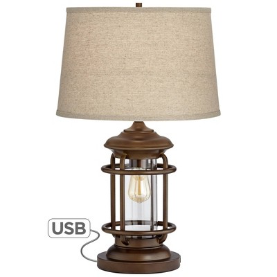 industrial table lamp with usb port