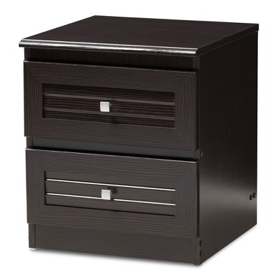 Carine Modern And Contemporary Finished 2 Drawer Nightstand