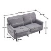 NicBex 56.3 Inch Modern Love Seat Sofa,2 Seater Sofa with USB Ports and Removable Pillow Cover for Living Room,Gray - 3 of 4