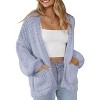 Womens Sweater Knit Cardigan with Pockets Open Front Cable Knit Sweater Chunky Thick Sweater Cardigan for Winter Comfy Knitwear - 3 of 4