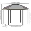 Aghana Digitals 12' Round Hexagon Patio Gazebo with Double Vented Roof, Waterproof Canopy, Mesh - 2 of 4