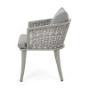 GDFStudio San Juan Outdoor Iron and Wicker Club Chairs with Cushions (Set of 2) - 4 of 4