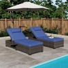 Lounge Chairs Outdoor Set of 2, PE Rattan Chaise Lounge Chair with 5-Position Adjustable Backrest for Patio Beach Pool Deck Backyard - 3 of 4