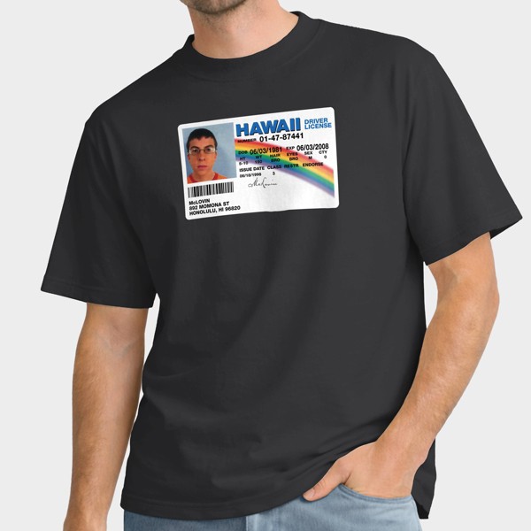 Playera gráfica de cuello redondo de manga corta Superbad McLovin para hombre - Negro 6