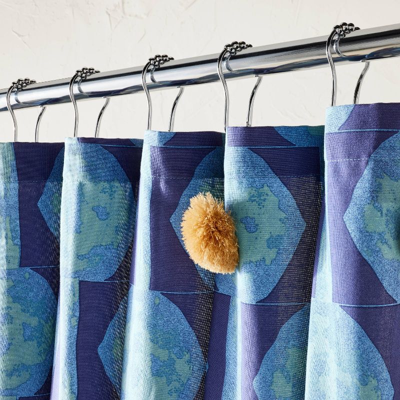 In The Name of Love Shower Curtain with Poms Blue - Opalhouse&#8482; designed by Jungalow&#8482;, 4 of 8