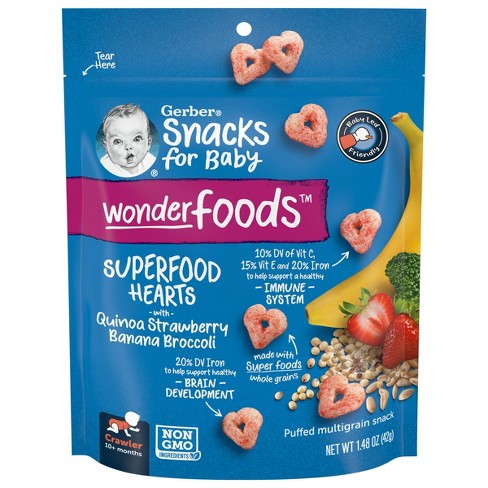 Gerber Snacks for Baby Grain & Grow Puffs, Peach, Puffed Grain Snack for  Crawlers, Non-GMO & Baby Led Friendly Snacks, 1.48-Ounce Canister (Pack of  3)