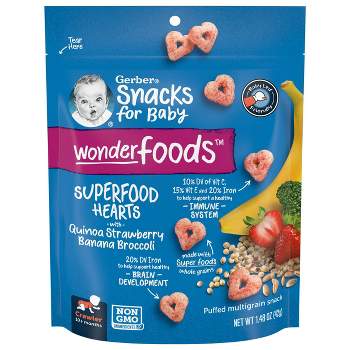 Gerber WonderFoods Hearts Quinoa Banana Strawberry Broccoli - 1.48oz