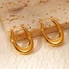 Hoop Earrings for Women by Ginger Lyne Gold Stainless Steel Lightweight Classic Everyday Style - 2 of 4
