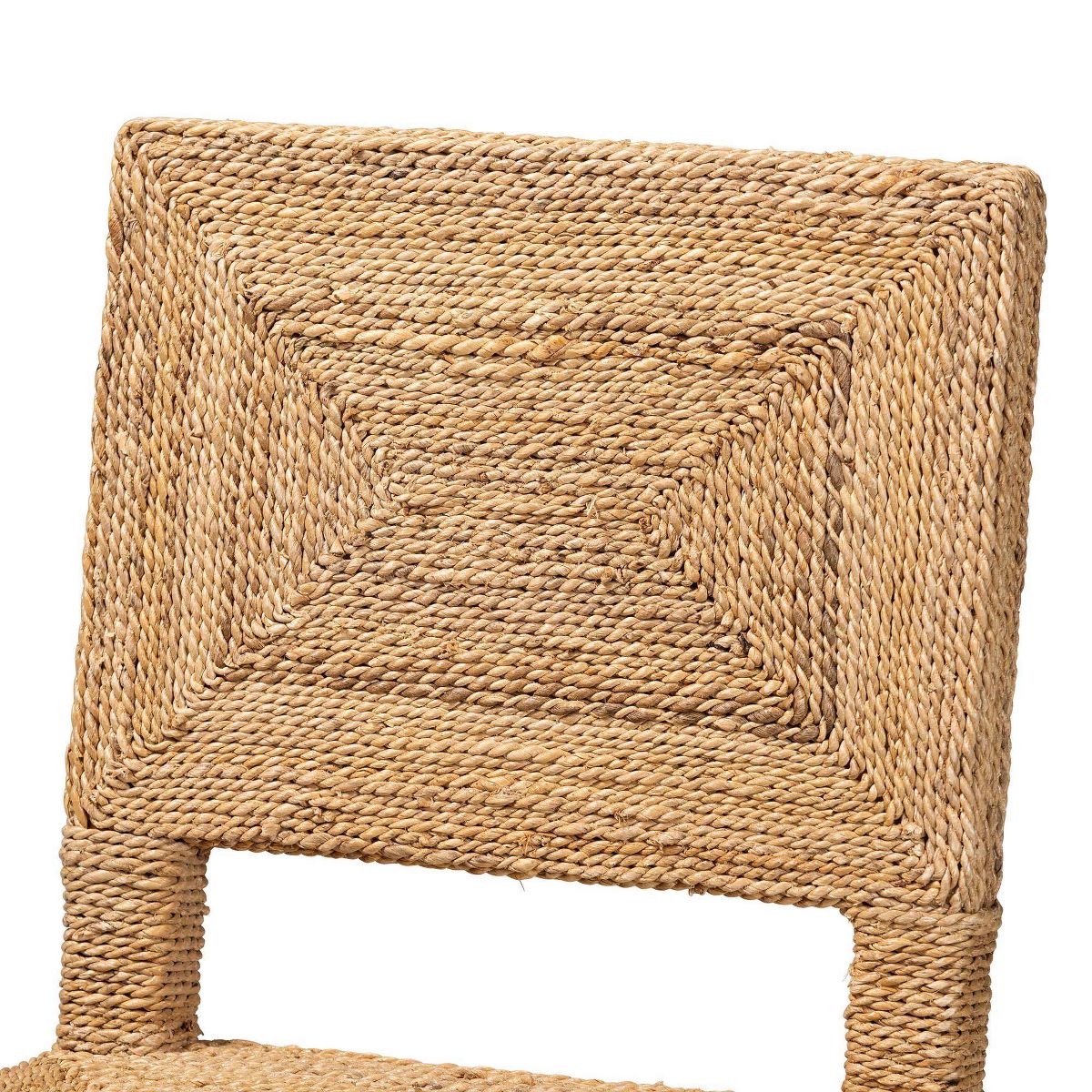 bali & pari Anfield Natural Seagrass and Mahogany Wood Counter Height Barstool: 30 Day Limited Warranty, No Assembly Required - thumbnail 6