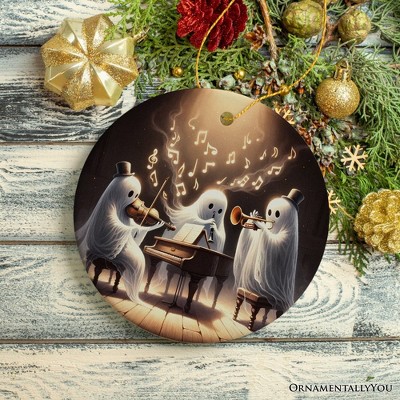 Ghostly Trio Musical Halloween Porcelain Ornament