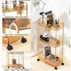 Hachikiko 3 Tier Acrylic Rolling Storage Cart - Clear Bathroom Organizer with 4 Extension Poles,Transparent Utility Cart with Wheels - 3 of 4