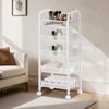 5-Tier Kitchen Storage Carts,Trolley with 4 Hooks,Rolling Utility Cart Load-bearing 40KG Storage Rack Shelves for Home Bathroom Office - 4 of 4