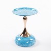 Small Round Martini Side Table,Modern Metal Accent Table with Artistic Mermaid Tail Base for Living Room-Baofuwish - 3 of 4