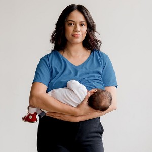 Of An Origin Oversized Organic Cotton Multi-way Maternity to  Nursing V-Neck Tee, Original Colors - 1 of 4