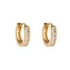 18k Gold Plated 17mm Women Hoop Earrings with Crystals - 3 of 4